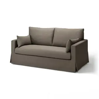 HYLTARP 2-seat sofa-bed, Gransel grey-brown