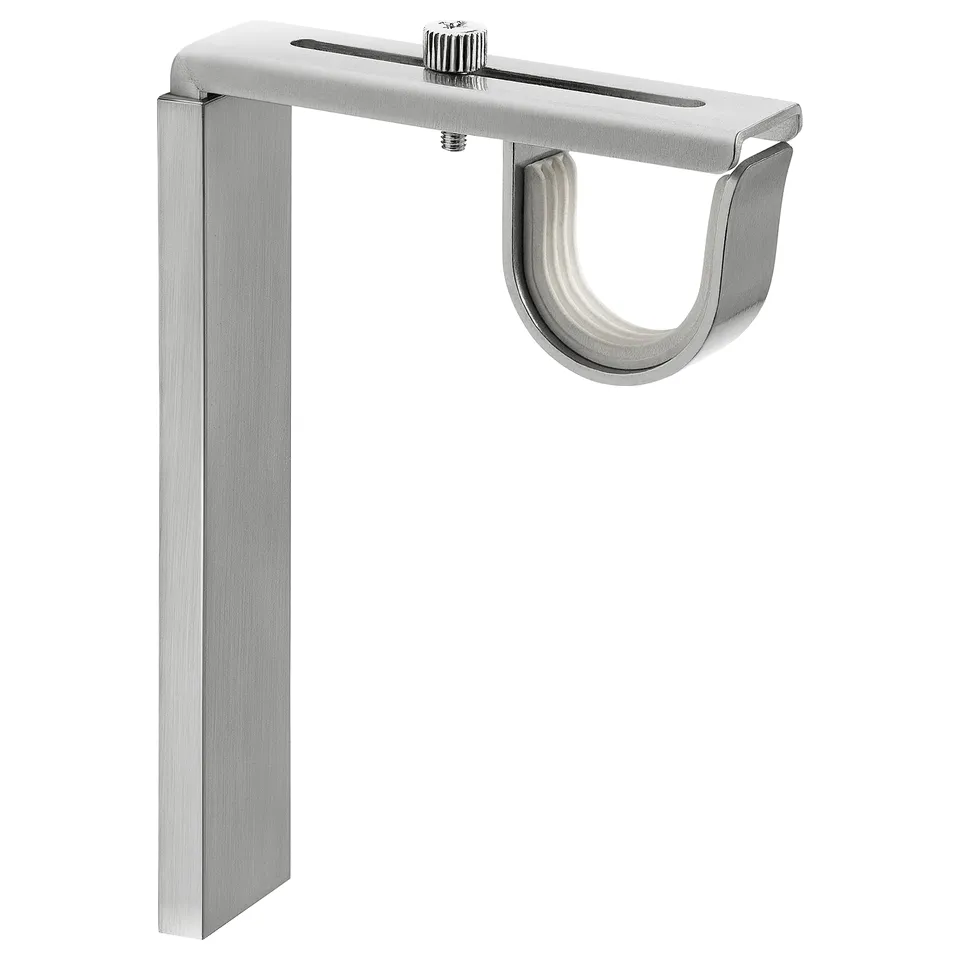 BETYDLIG silver curtain rod holder, adjustable, nickel-plated steel, modern design.