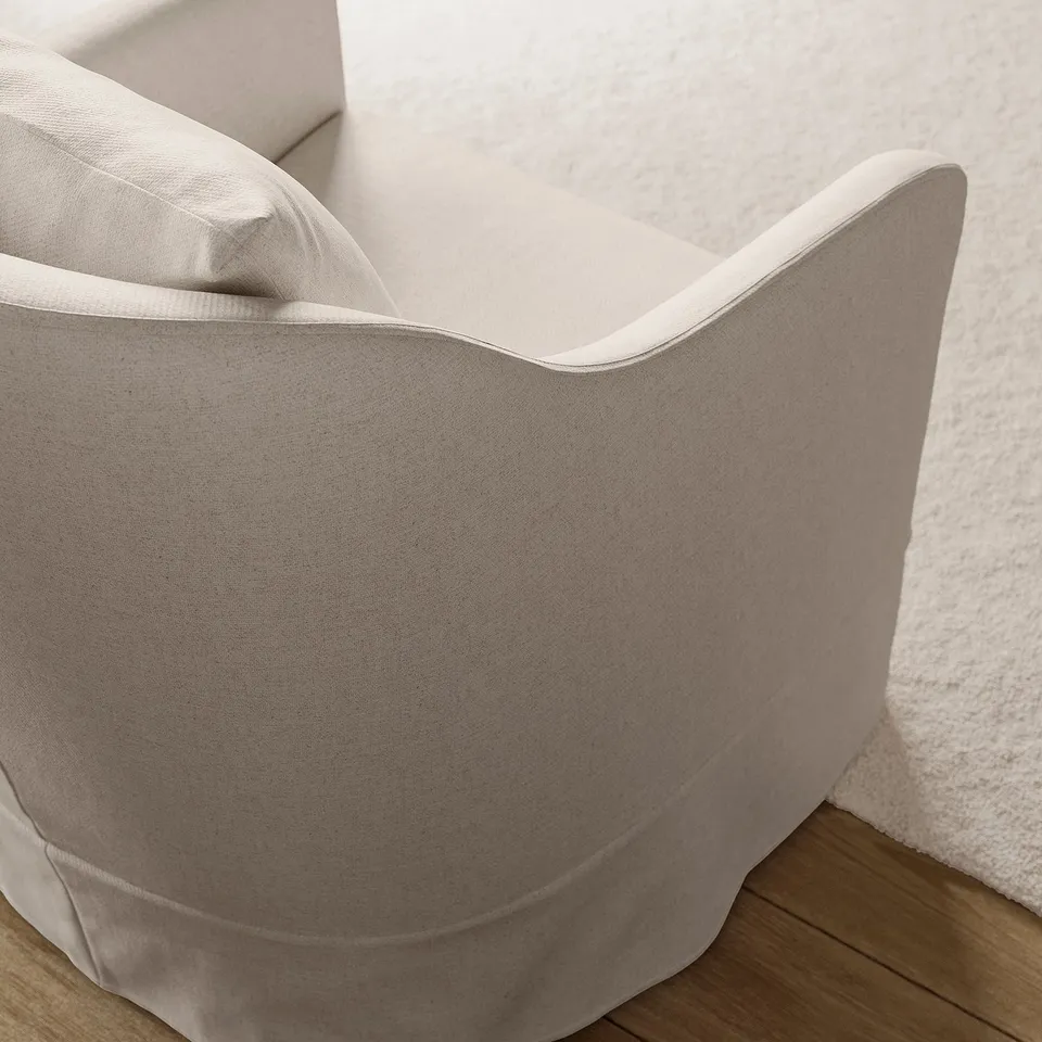 NORDKROKEN Rocking and swivel armchair, Gransel natural