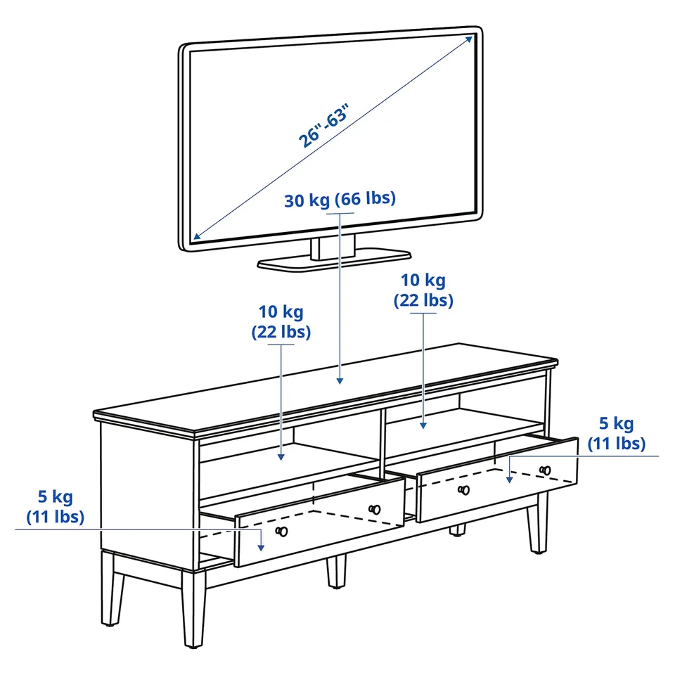 Illustration with measurements for the product: IDANÄS.