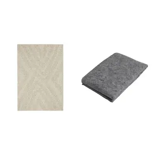 FULLMAKT/STOPP set: rug flatwoven, in/outdoor + rug underlay with anti-slip, beige/mélange, 170x240 cm