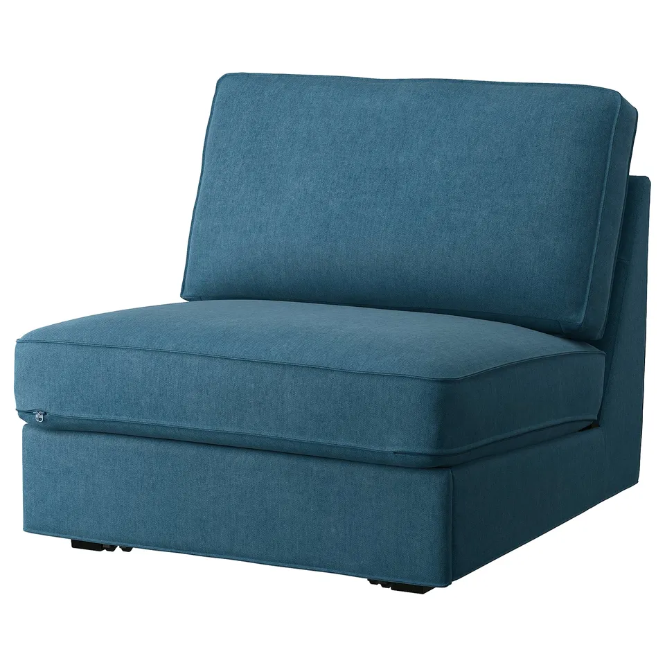 Blue KIVIK 1-seat sofa-bed, modern design with soft chenille fabric, compact and convertible for small spaces.