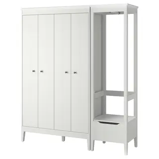 IDANÄS wardrobe combination, white, 180x59x211 cm