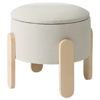 FÖRLUNDA pouffe, with storage/Vissle beige, Height 41 cm