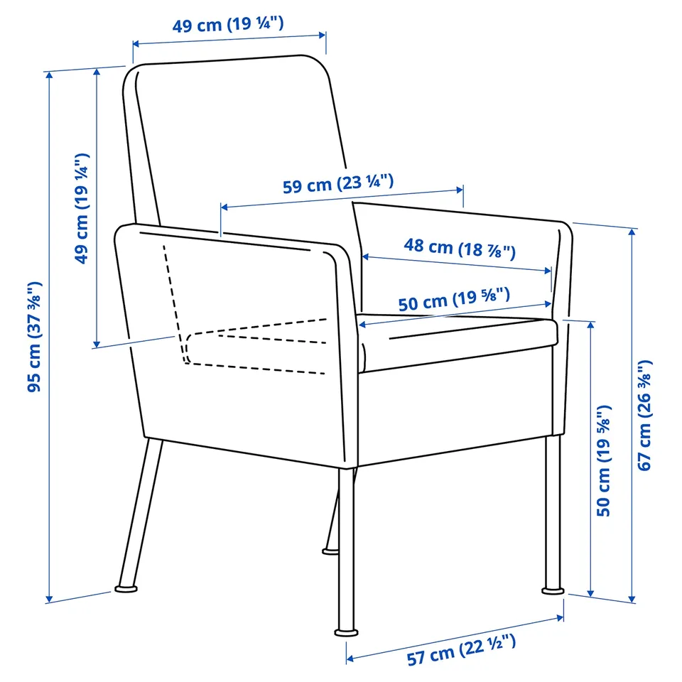 Illustration with measurements for the product: VITTSKÄR.
