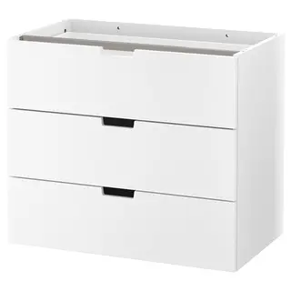 NORDLI modular chest of 3 drawers, white, 80x68 cm