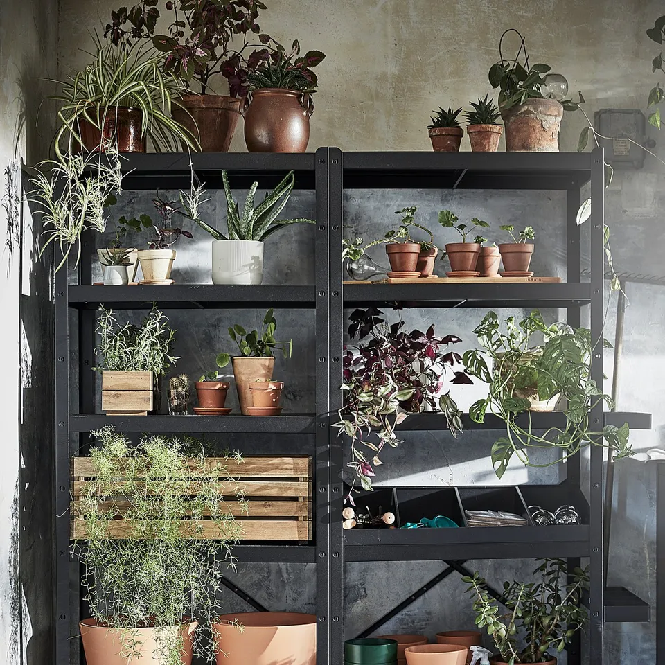 BROR Shelving unit, black, 85x40x190 cm