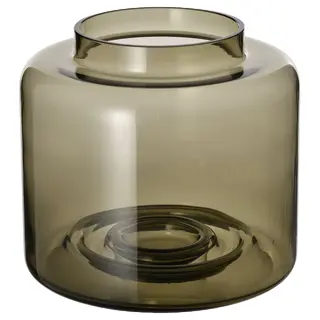 KONSTFULL vase, green-brown, 16 cm