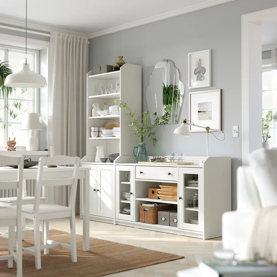 HAUGA Storage combination, white, 210x46x199 cm