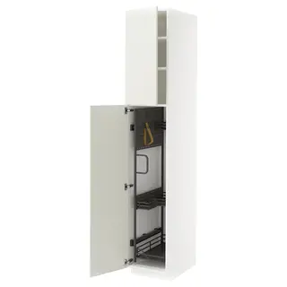 METOD high cabinet with cleaning interior, white/Veddinge white, 40x60x220 cm