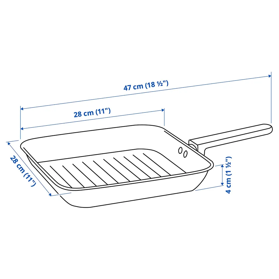 Illustration with measurements for the product: MIDDAGSMAT.