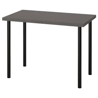 LINNMON / ADILS desk, dark grey/black, 100x60 cm