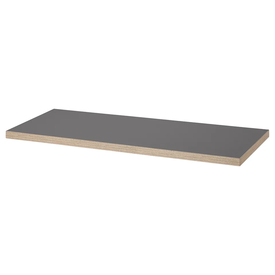 LAGKAPTEN / ALEX Desk, grey/wood effect black, 120x60 cm