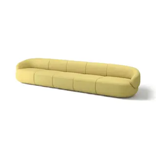LILLESÄTER 6-seat sofa, Gunnared bright green-yellow, Width 405 x Depth 90 x Height 69 cm