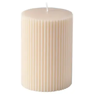 SNÖSISKA unscented pillar candle, off-white, 10 cm