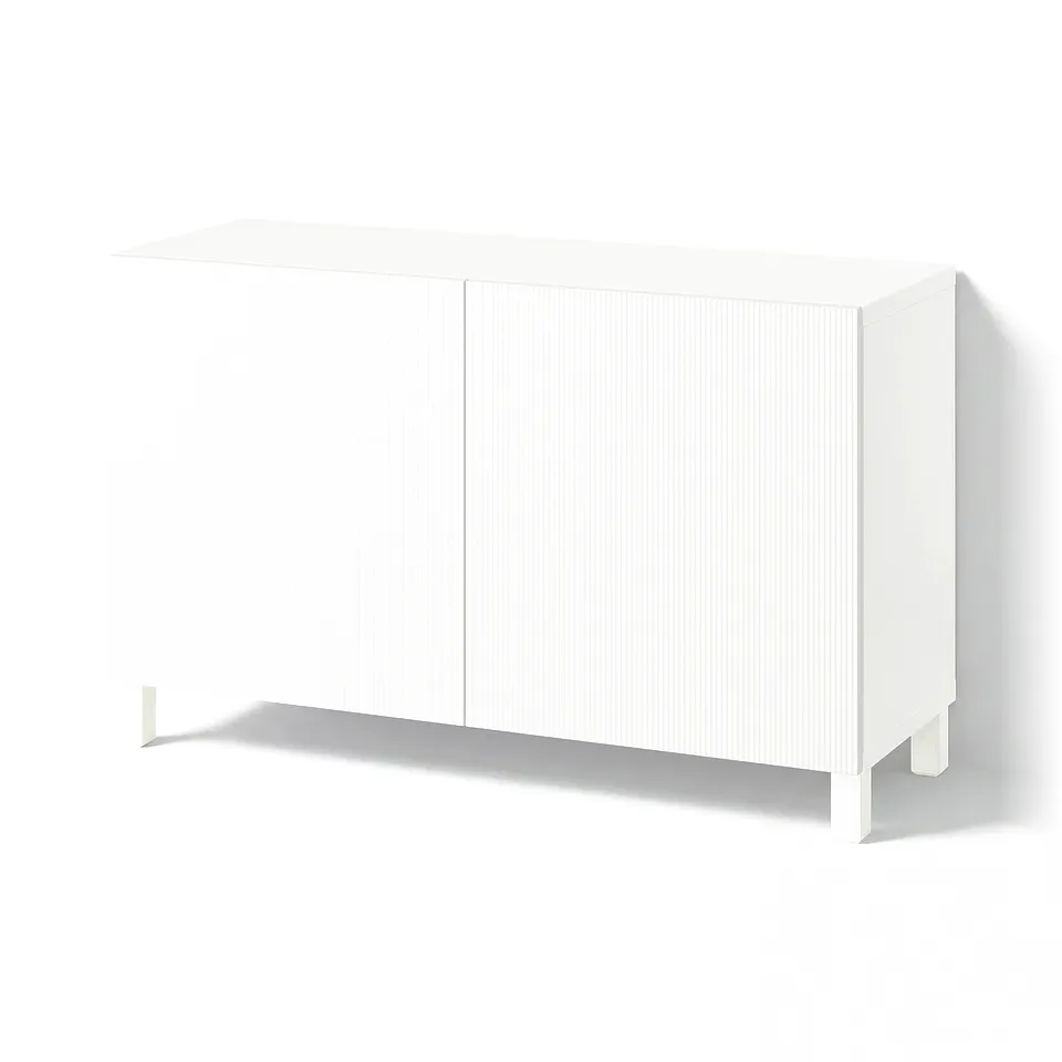 BESTÅ Storage combination with doors, Förvaltare white/Stubbarp white, 120x42x74 cm