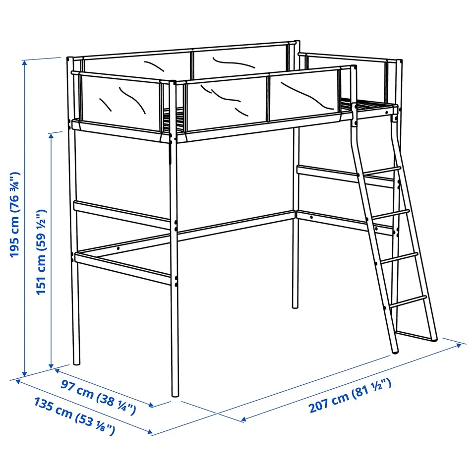 Illustration with measurements for the product: VITVAL.