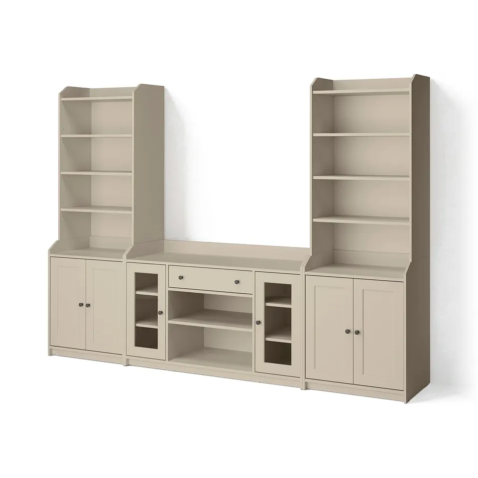 HAUGA Storage combination, beige, 279x46x199 cm