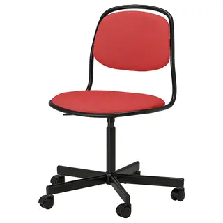ÖRFJÄLL swivel chair, black/Vissle red, Width 68 x Depth 68 cm