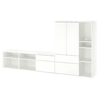 VIHALS TV/storage combination, white, 285x37x140 cm