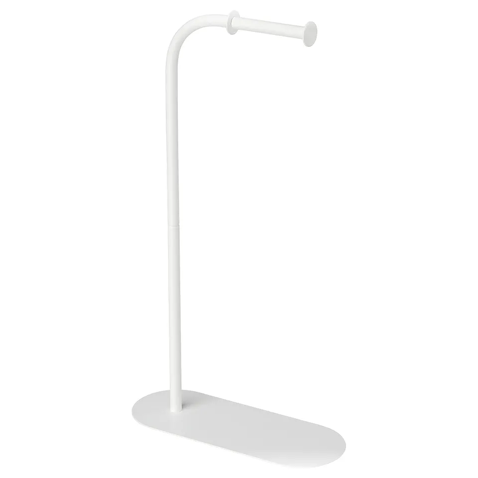 White ENUDDEN coat stand, minimalist design, metal construction.