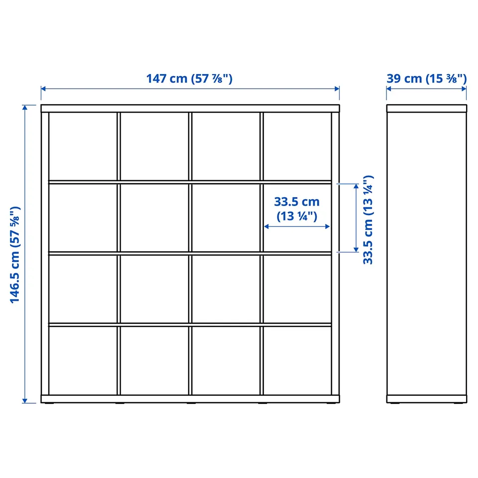 KALLAX Shelving unit, black-brown, 147x147 cm