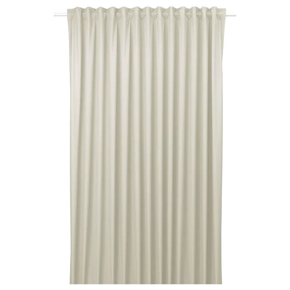 BENGTA: beige block-out curtain, soft & light, recycled polyester.