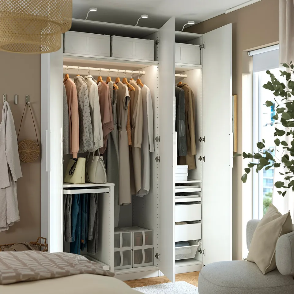 PAX / FORSAND Wardrobe combination, white/white, 150x60x236 cm