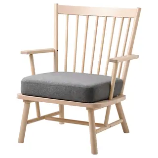 PERSBOL armchair, birch/Tibbleby beige/grey, Width 69 x Depth 70 x Height 84 cm