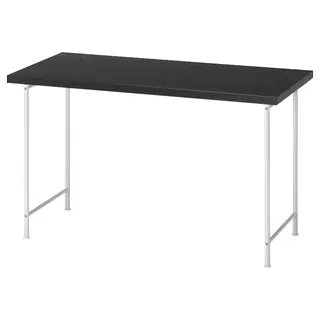 LAGKAPTEN / SPÄND desk, black-brown/white, 120x60 cm