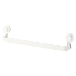 TISKEN towel rack with suction cup, white, Width 87 x Depth 8 x Height 10 cm