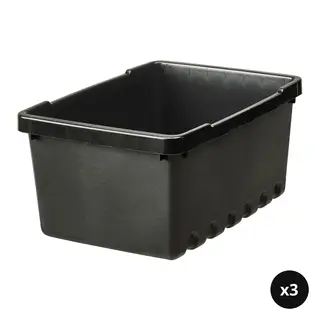 UPPSNOFSAD set: storage box x3, black, 25x17x12 cm/3.5 l