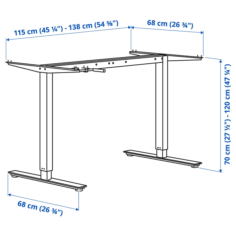 part: TROTTEN underframe sit/stand f table top