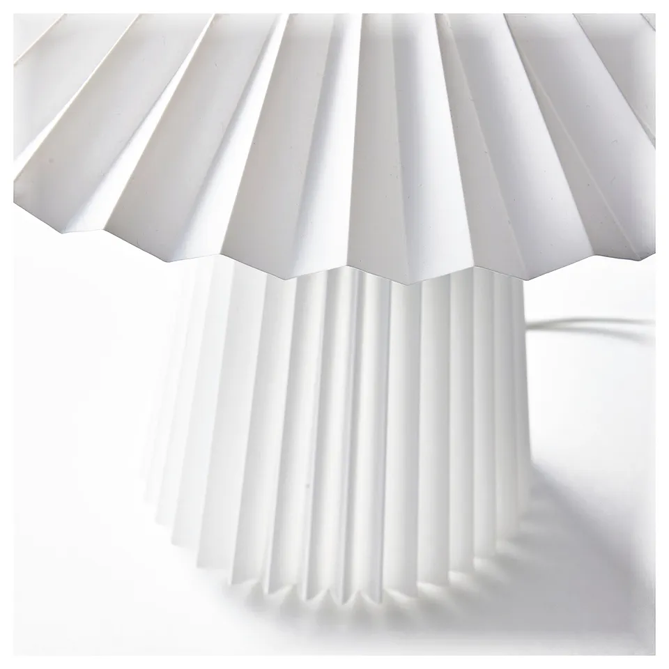 KUDDLAVA Table lamp, pleated white, 28 cm