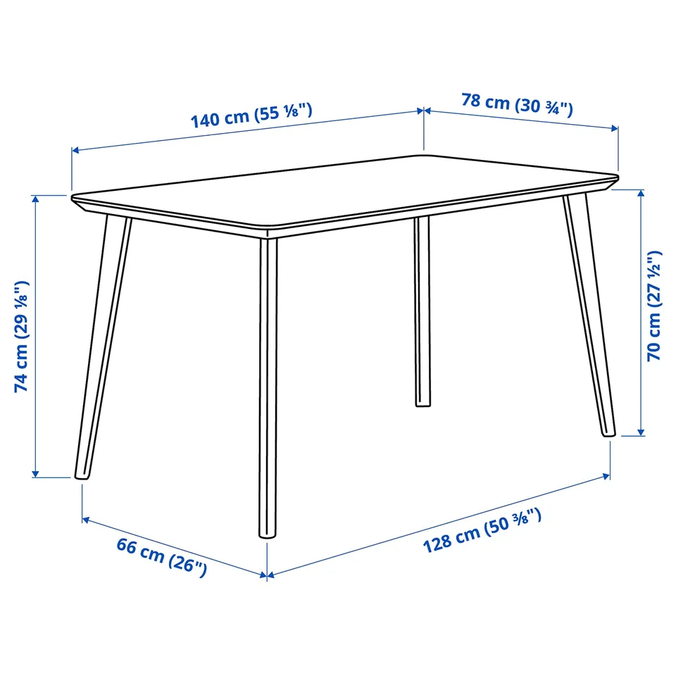 Illustration with measurements for the product: LISABO.