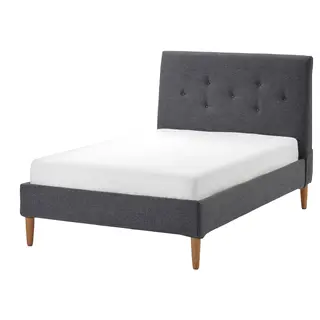 IDANÄS upholstered bed frame, Gunnared dark grey, Length 222 x Width 127 cm