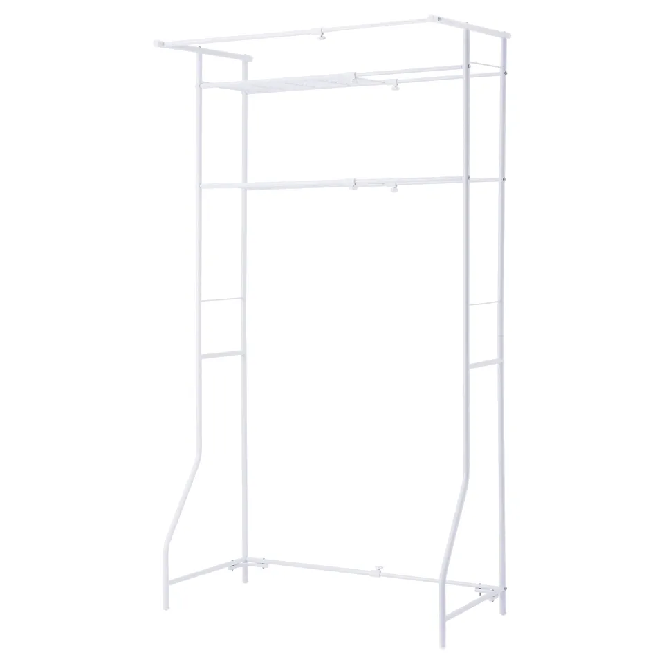 TORGNY white metal laundry organiser. Sturdy, modern design for wall-mounted storage.