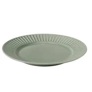 STRIMMIG plate, stoneware pale grey-green, 27 cm