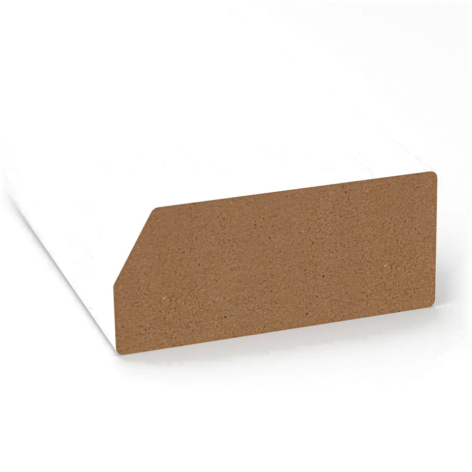 White decorative trim with subtle wood texture, high quality and durable.