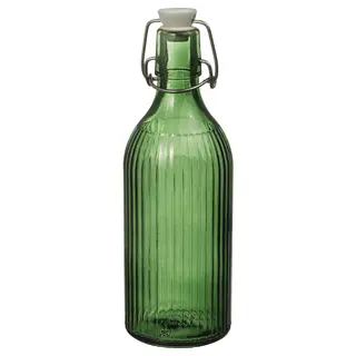 VINTERFINT bottle with stopper, glass green, 0.5 l