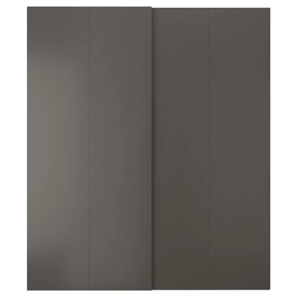 HASVIK black sliding door panel, sleek and minimalist design, semi-matte finish.