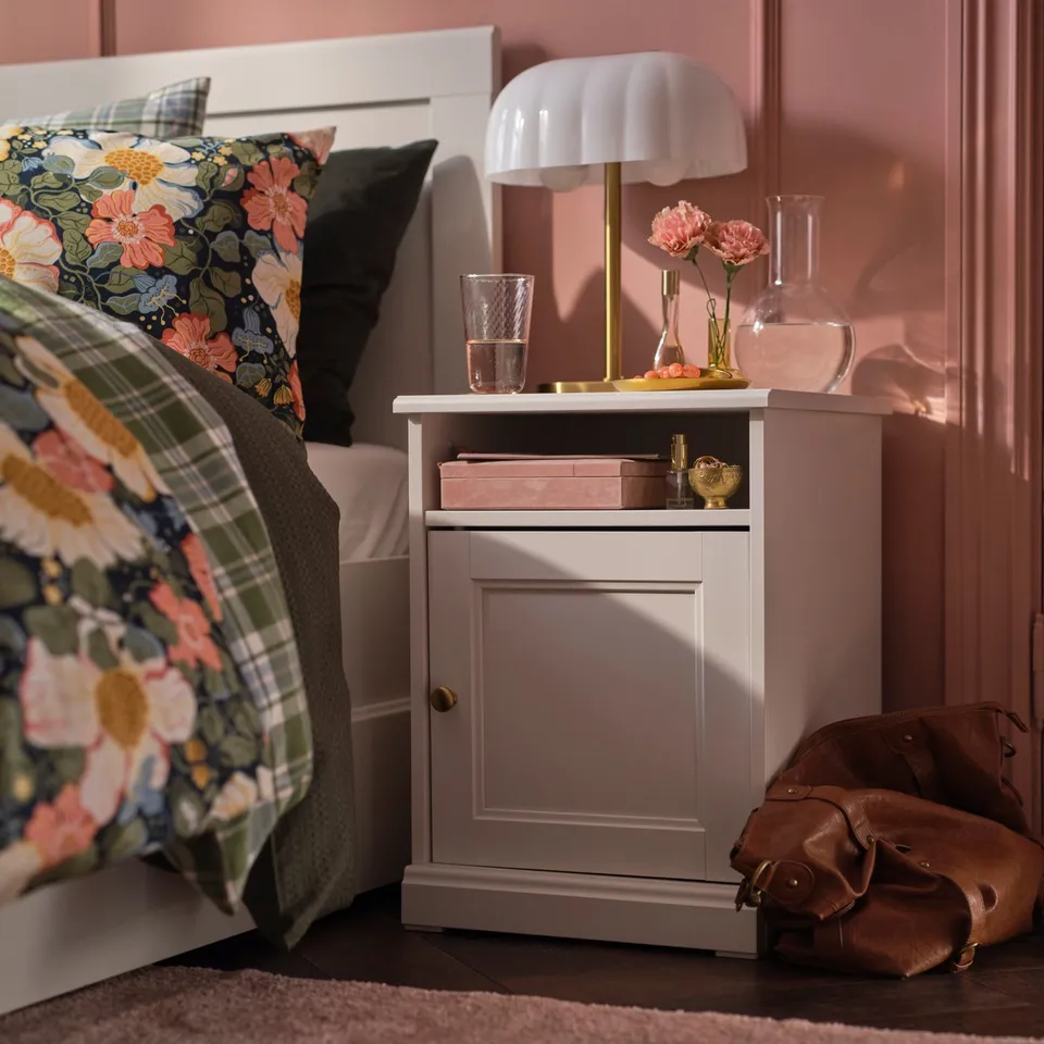 FÅGELFJÄLLET Bedside table, off-white, 42x41x56 cm
