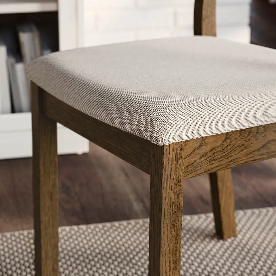 TONSTAD / TONSTAD Table and 4 chairs, brown oak veneer/brown oak effect Fridtuna light beige, 150x80 cm