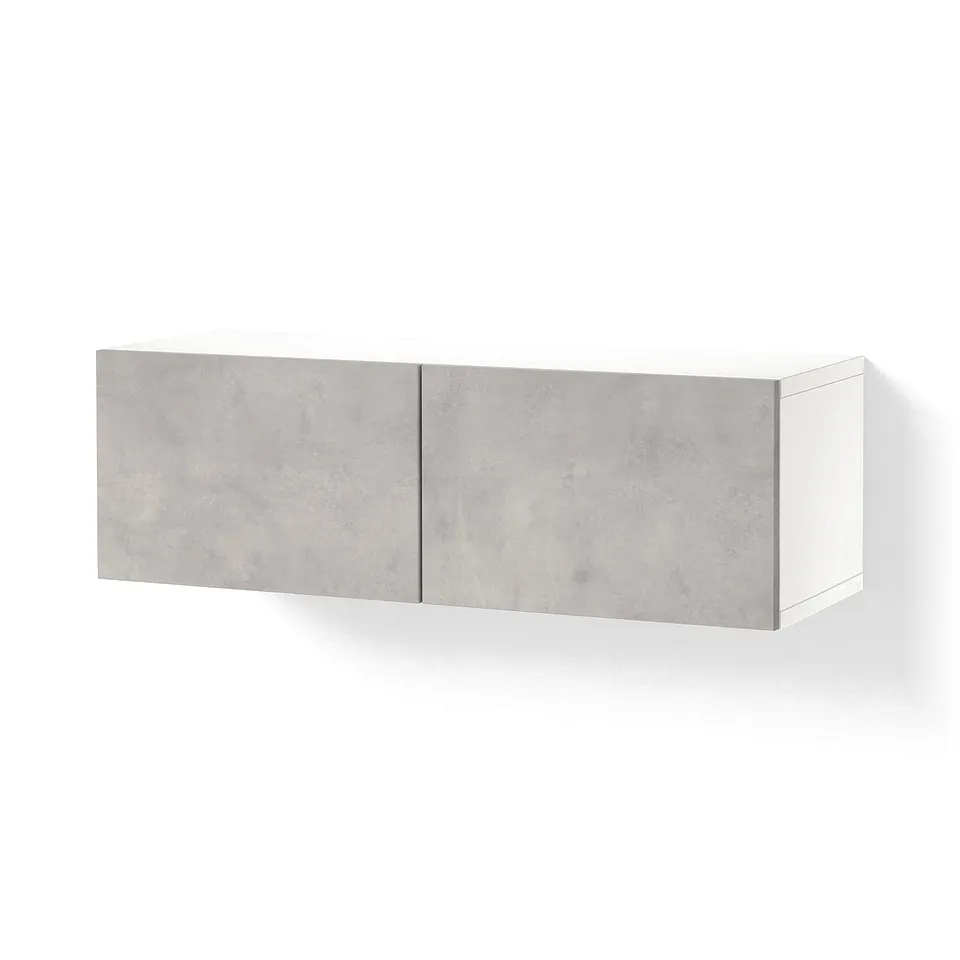 BESTÅ Shelf unit with doors, white/Kallviken light grey, 120x42x38 cm