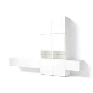 BESTÅ media storage combination, white/Lappviken white, 360x42x231 cm