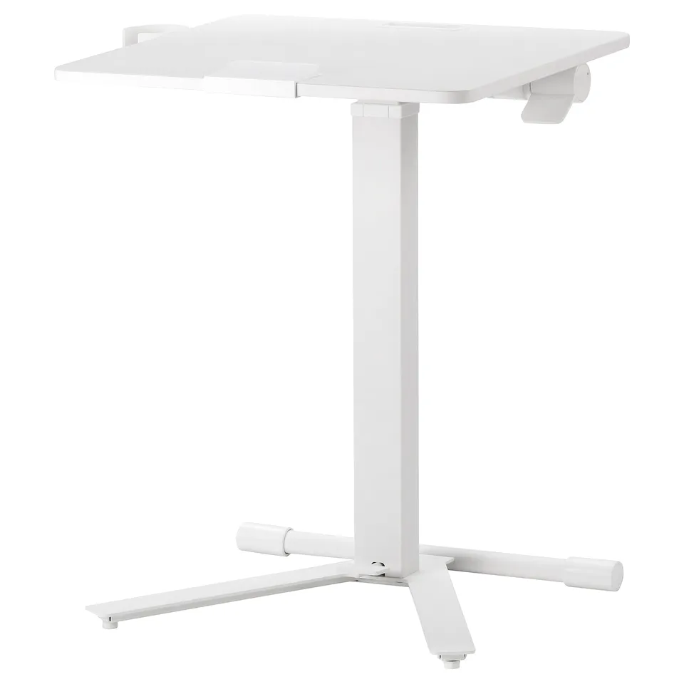 MITTZON: white adjustable laptop table, modern design, foldable legs, height: 70-115 cm, with tilt top.