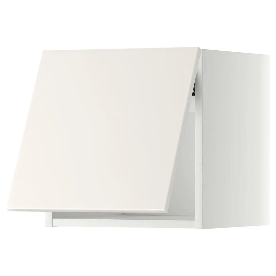Modern white METOD kitchen cabinet with sleek, smooth design.