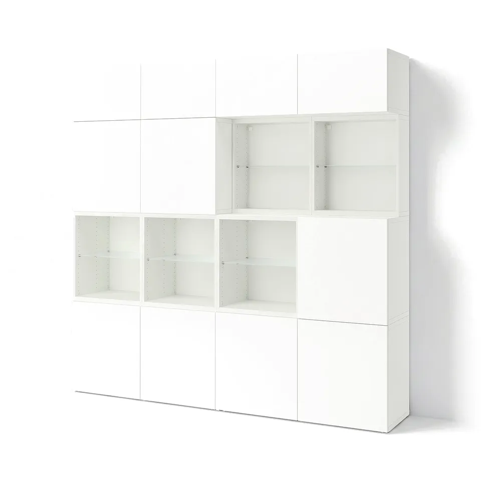BESTÅ Storage combination with doors, white/Lappviken white, 240x42x231 cm