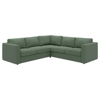 VIMLE corner sofa, 4-seat, Knäbäck grey-green