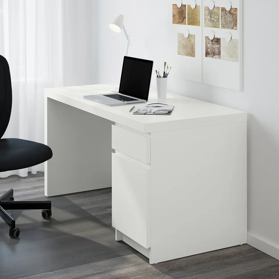 MALM Desk, white, 140x65 cm